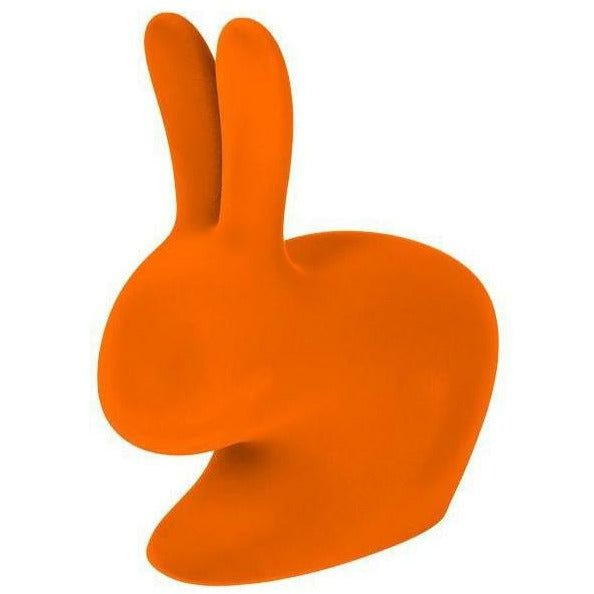 Qeeboo Baby Bunny椅子天鹅绒饰面，橙色