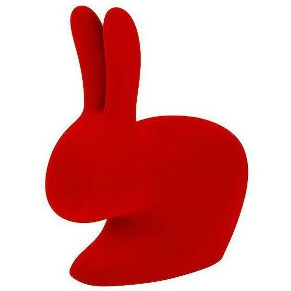 Qeeboo Baby Bunny stoel fluwelen afwerking, rood