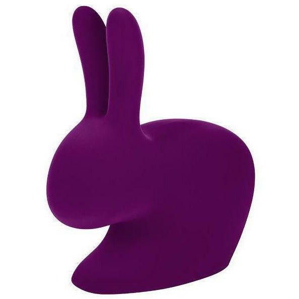 Qeeboo Baby Bunny椅子天鹅绒饰面，紫色