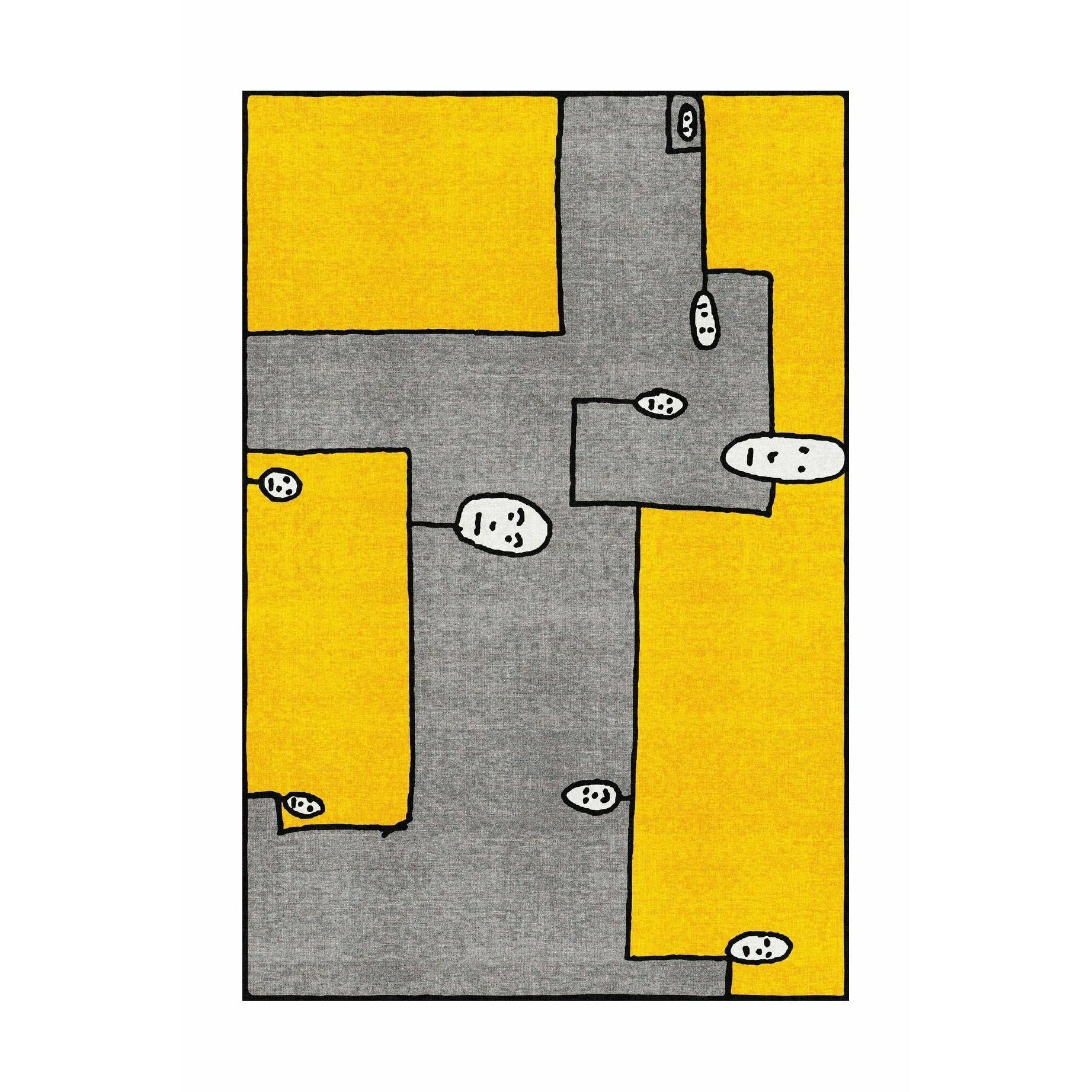 Qeeboo狗地毯200x300厘米，黄色