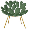 Marcantonio的Qeeboo Filicudi扶手椅，香脂绿/黄铜