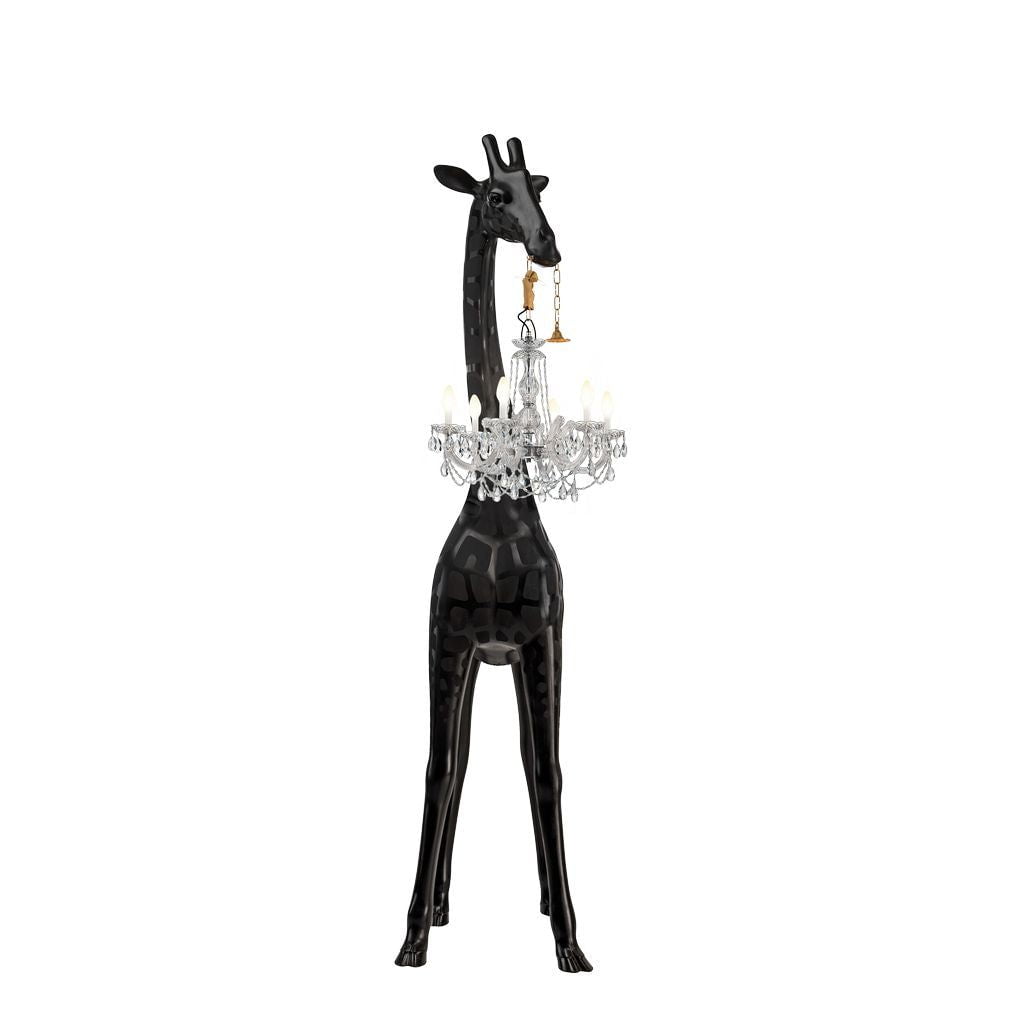 Qeeboo Girafe in Love Outdoor Plancher lampadaire H 2,65m, noir