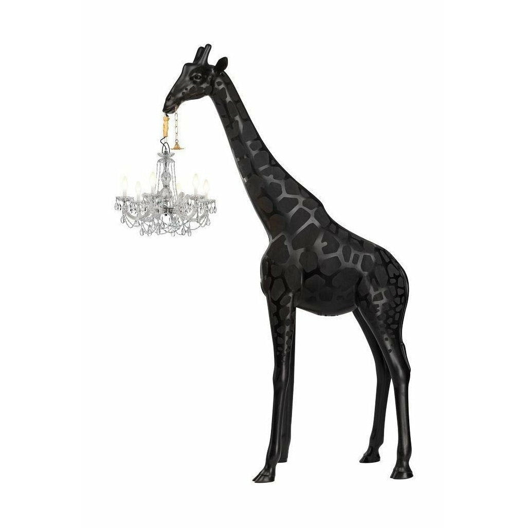 Giraffa qeoboo in amore lampada da pavimento da esterno h 2.65m, nero