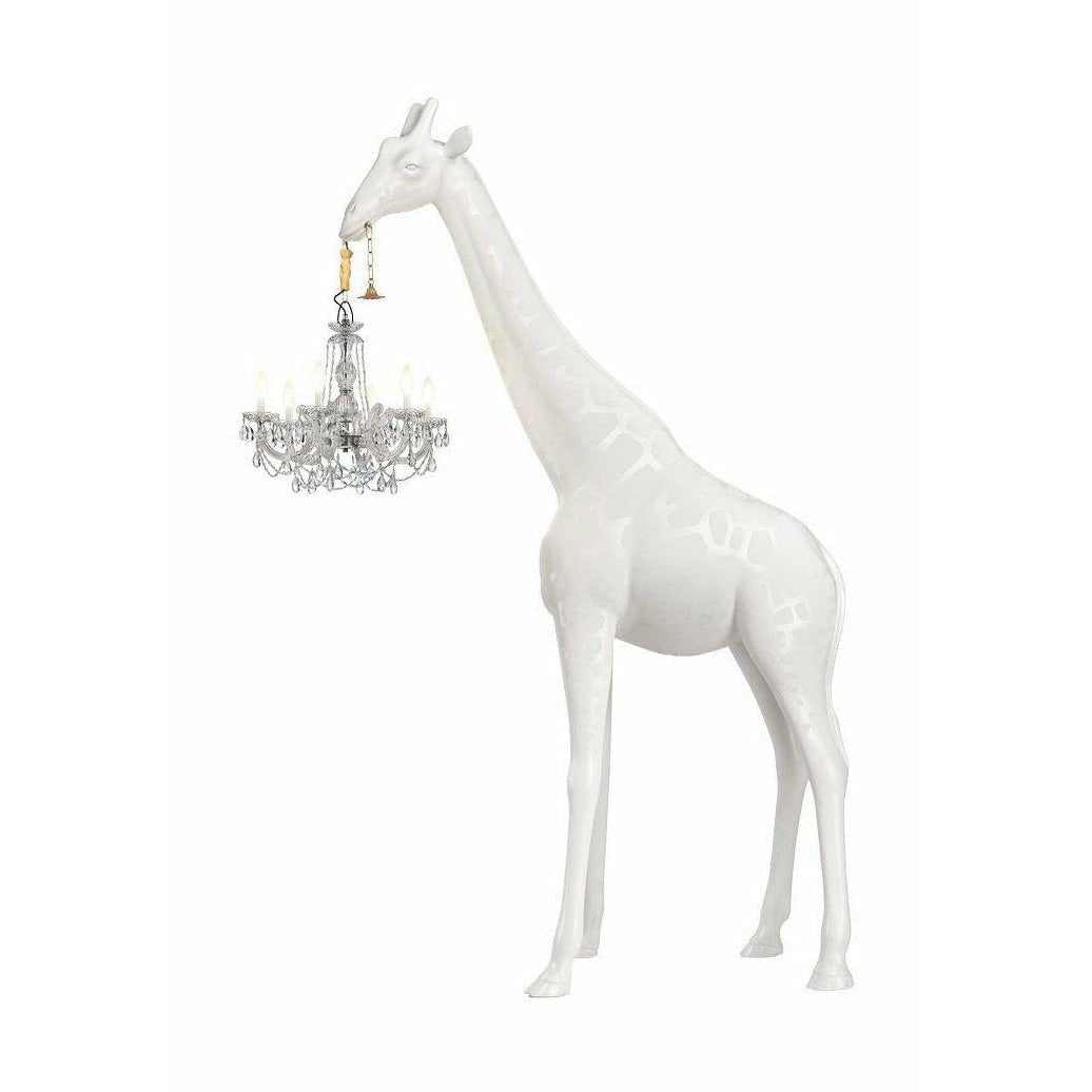 Qeeboo长颈鹿在爱情室外地板灯H 265m，白色