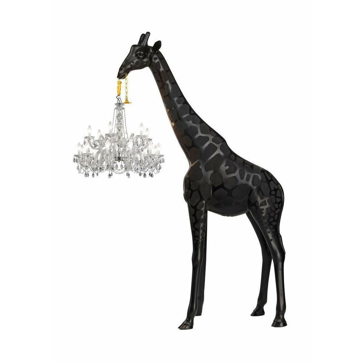 Jeeboo jirafa enamorada lámpara de pie al aire libre h 4m, negro