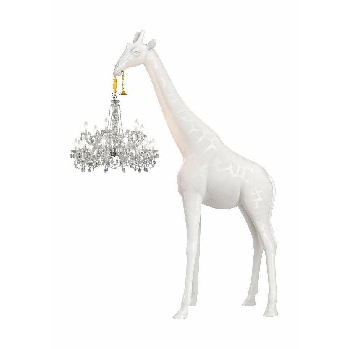 Jeeboo jirafa enamorada lámpara de pie al aire libre h 4m, blanco