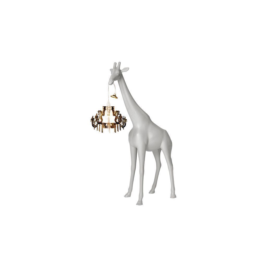 Giraffa qeoboo in amore lampada da pavimento xs h 1m, sabbia fredda
