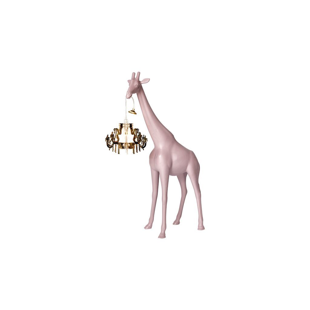 Qeeboo Giraffe In Love Lamp de piso XS H 1M, Dusty Rose