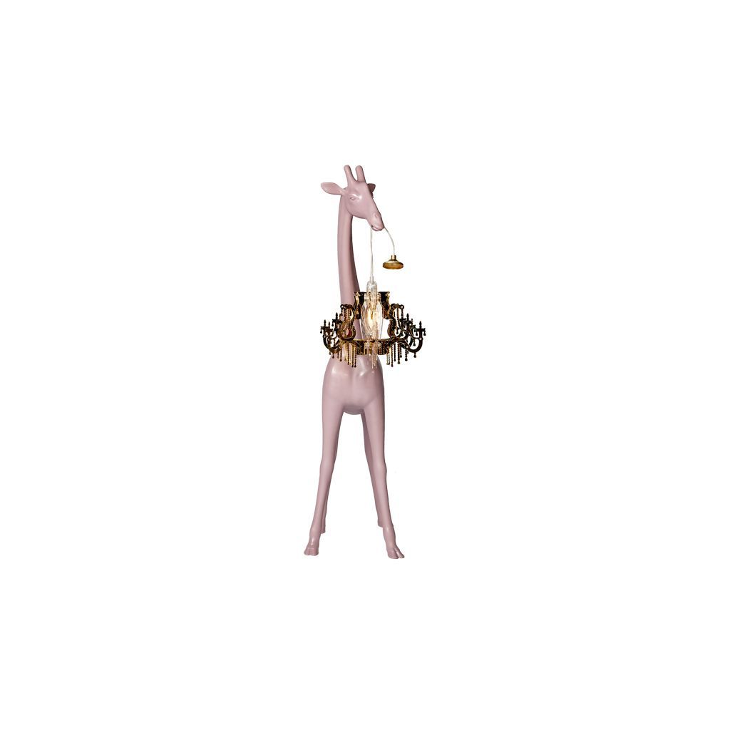 Qeeboo Giraffe In Love Floor Lamp Xs H 1m, Dusty Rose