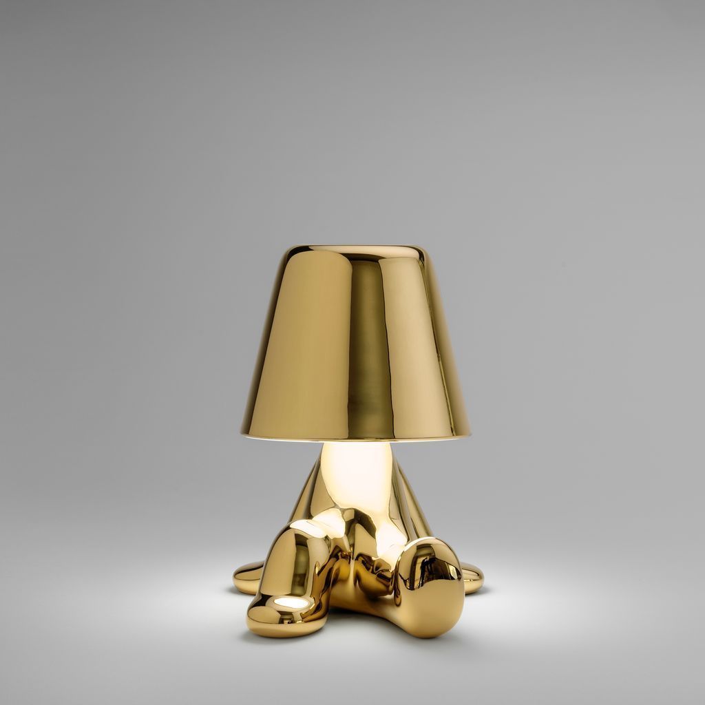 Qeeboo Golden Brothers Lámpara de mesa de Stefano Giovannoni, Bob