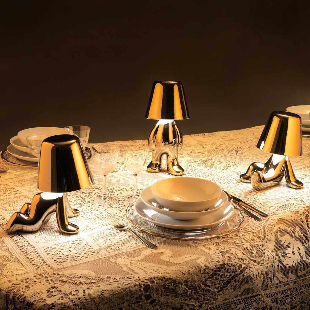 Qeeboo Golden Brothers Table Lamp By Stefano Giovannoni, Sam