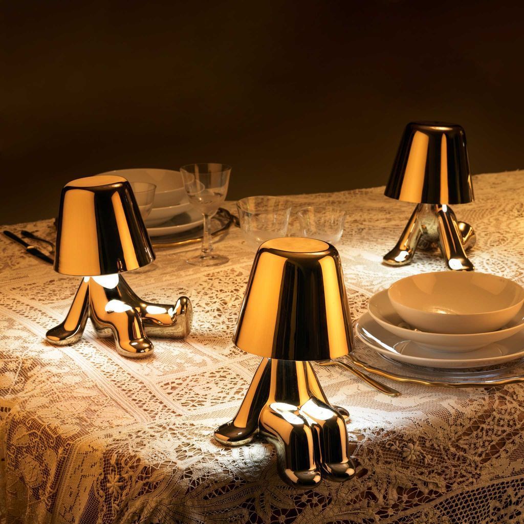 Qeeboo Golden Brothers Table Lamp af Stefano Giovannoni, Sam