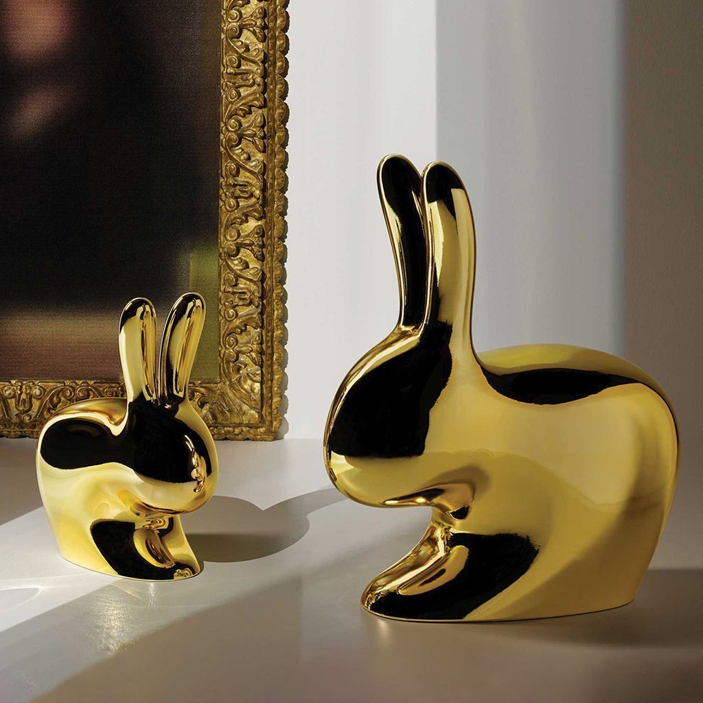 Qeeboo Bunny Chair Metalloberfläche, Gold