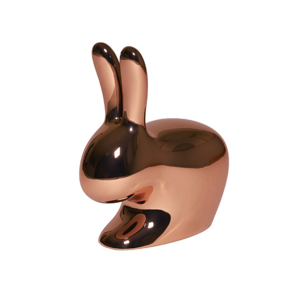Qeeboo兔子椅子金属饰面，铜