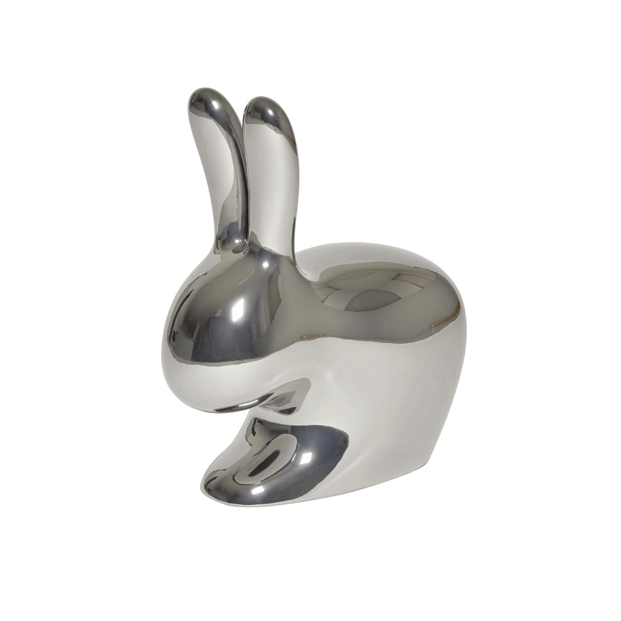 Qeeboo Bunny Chair Metalloberfläche, Silber