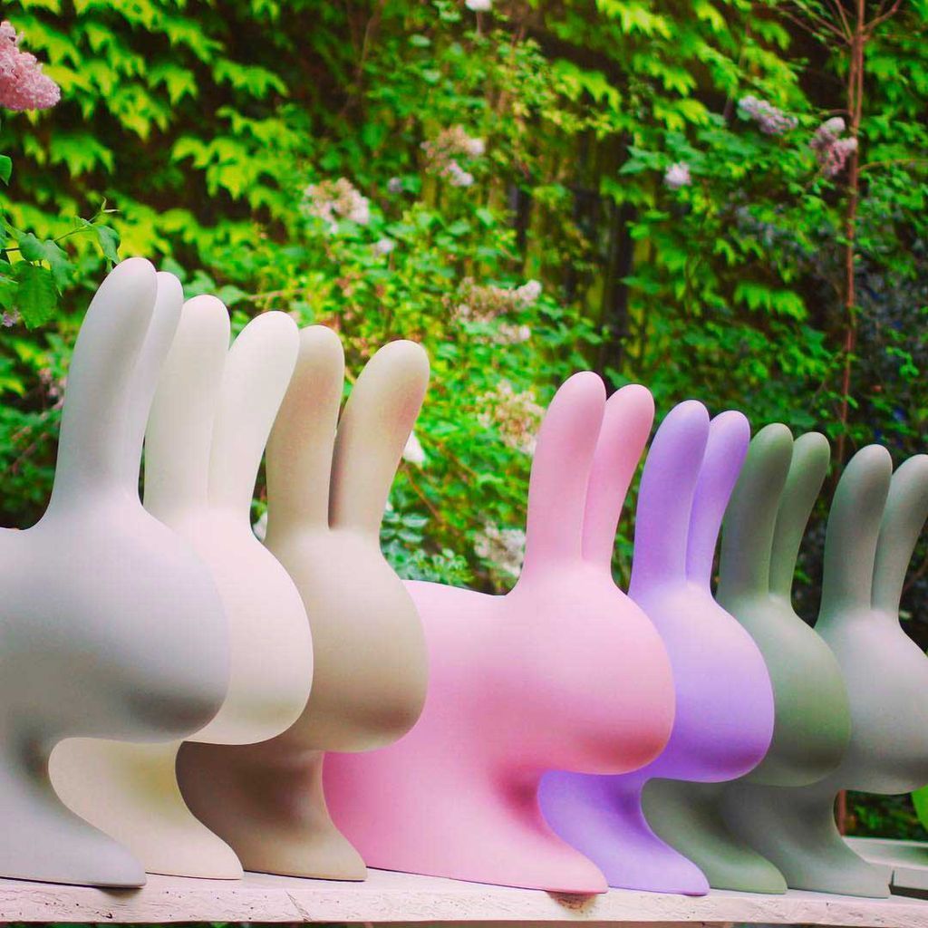 Qeeboo Bunny -tuoli, kirjoittanut Stefano Giovannoni, Dove Gray