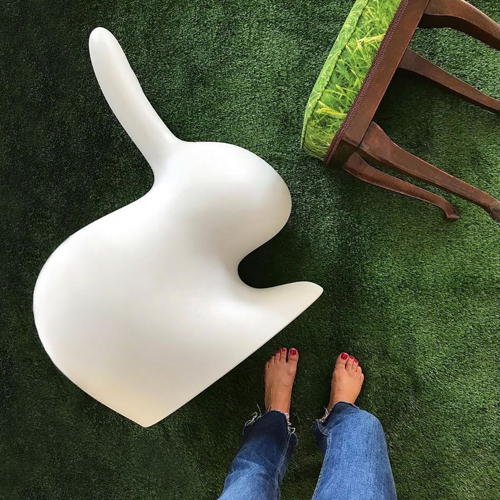 Qeeboo Chaise de lapin par Stefano Giovannoni, blanc