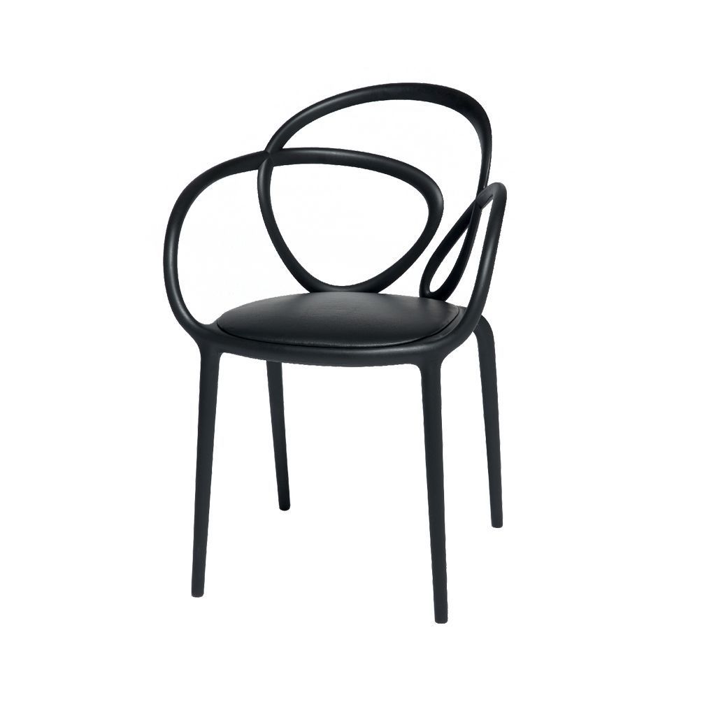 Qeeboo Loop silla sillón tapizado de 2, negro