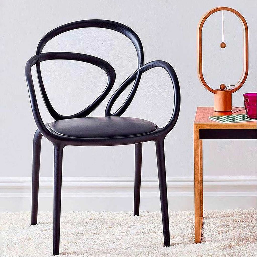 Qeeboo Loop Chair Upholstered Set Of 2, Black