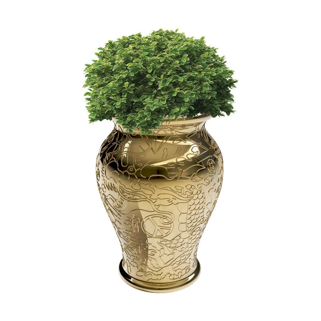 Qeeboo Ming Planter/Champagne Cooler Metal Finish By Studio Job, Gold