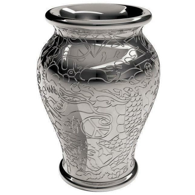 Qeeboo -Ming Planter/Champagne Cooler Metal Finier by Studio Job，Silver