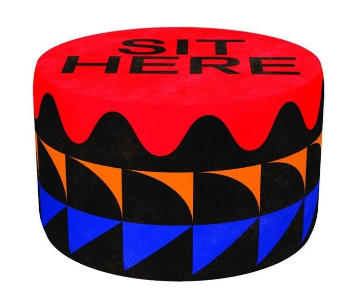 Qeeboo Oggian Pouf Sit Here, Red, M