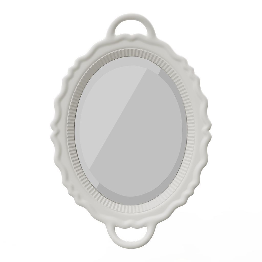 Qeeboo Plateau miroir miroir 110x76,5 cm, blanc