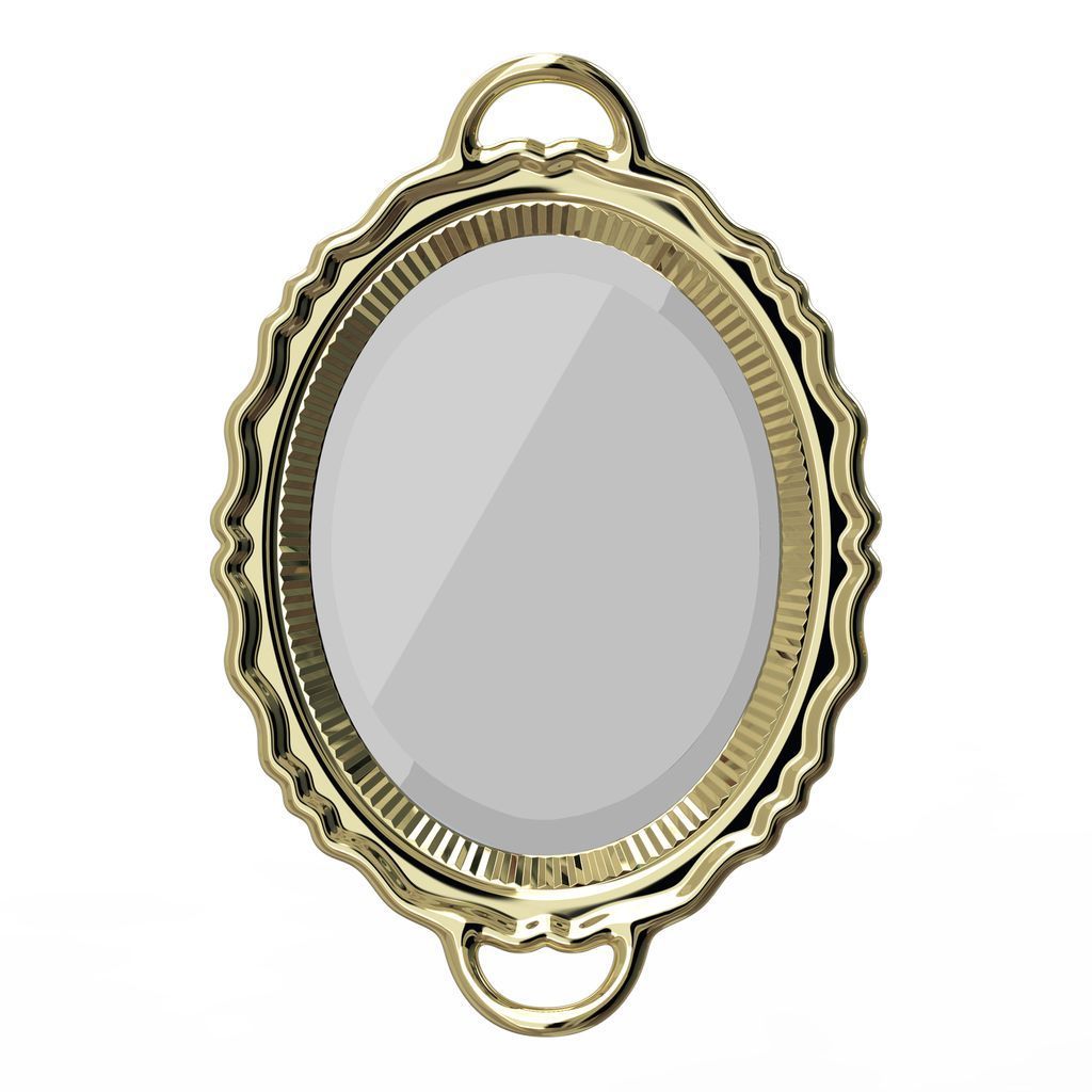 Qeeboo高原Miroir Mirror金属饰面110x76,5厘米，金色
