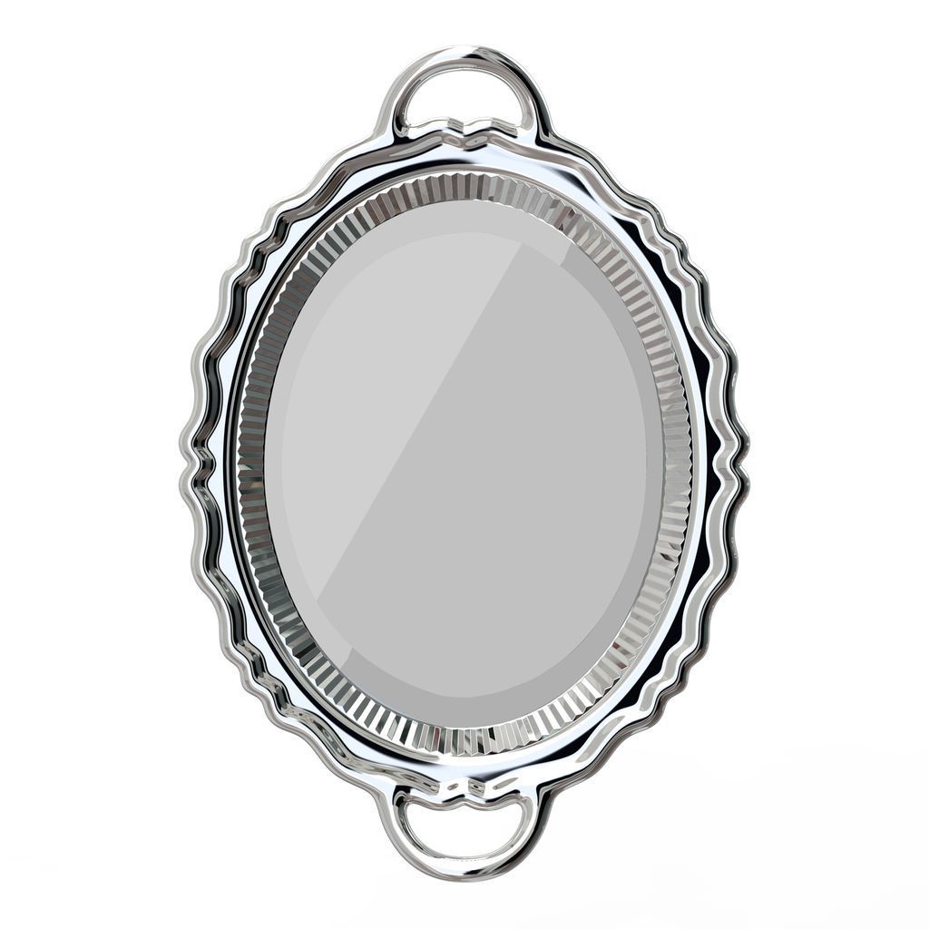 Qeeboo Plateau Miroir Mirror Metal Finish 110x76,5 cm, sølv