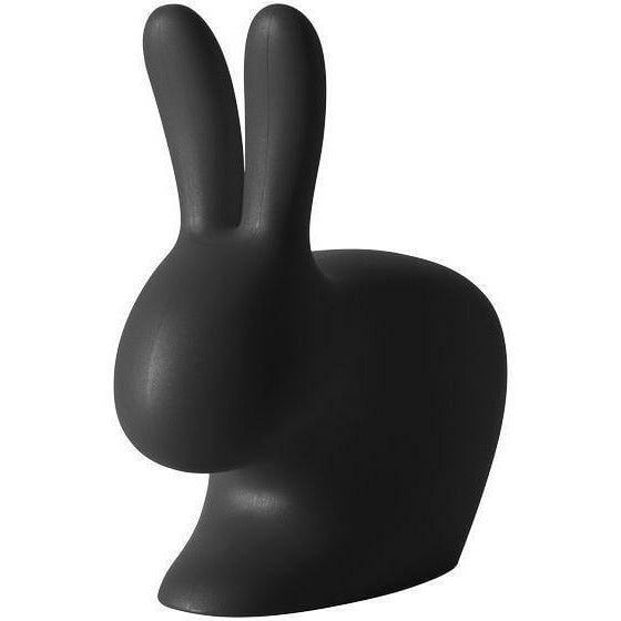 Qeeboo兔子婴儿椅子，黑色