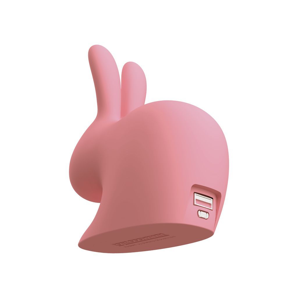 Qeeboo Rabbit Mini Cargador portátil, rosa
