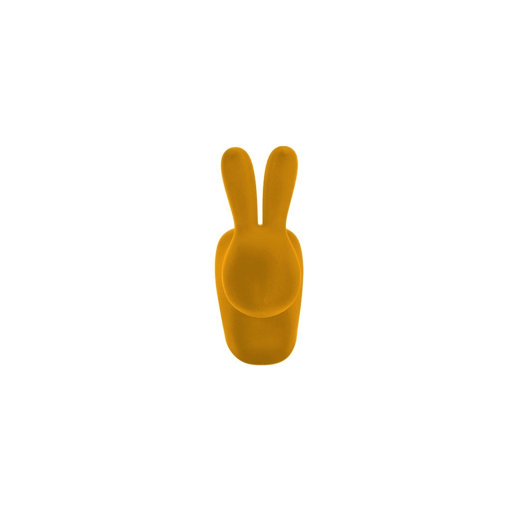Qeeboo Rabbit Velvet Bookend XS，深金黄色