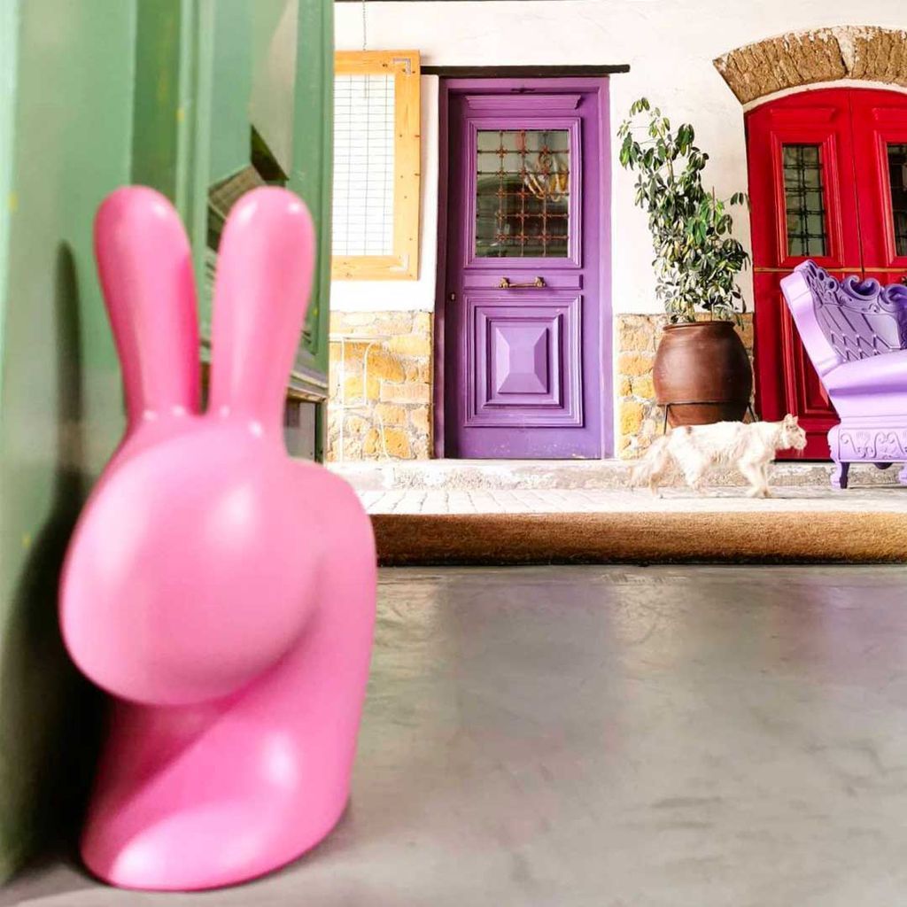 Qeeboo Rabbit Doorstop XS, lichtblauw