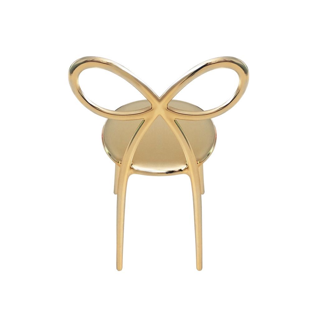 nika Zupanc的Qeeboo丝带椅金属饰面，黄金