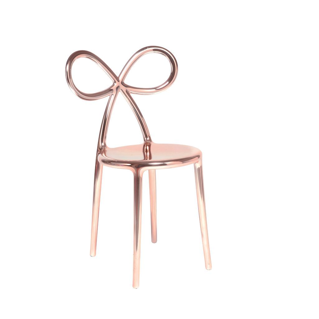 Qeeboo Ribbon Chair Metal Finish de Nika Zupanc, Pink Gold