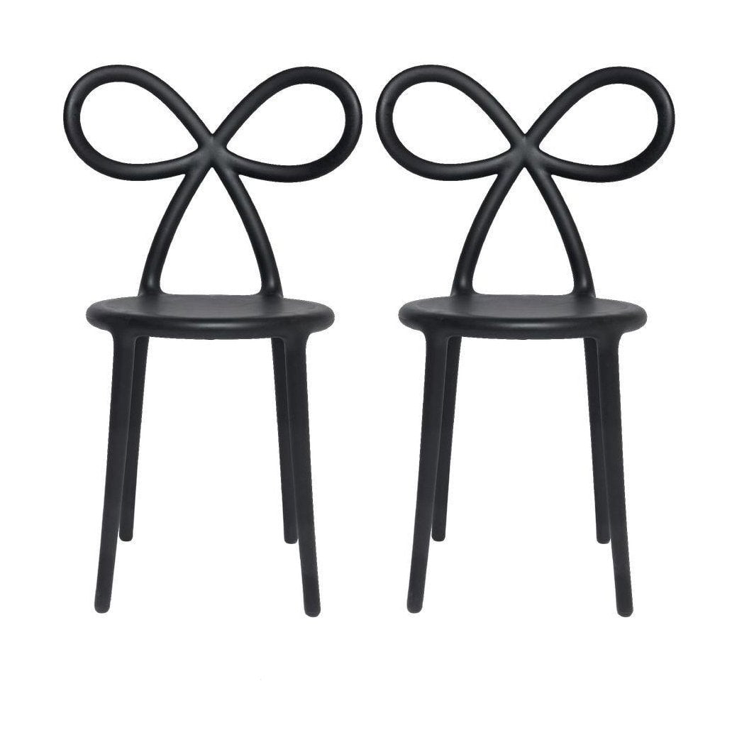 Qeeboo Ribbon Chair de Nika Zupanc Set of 2, Black
