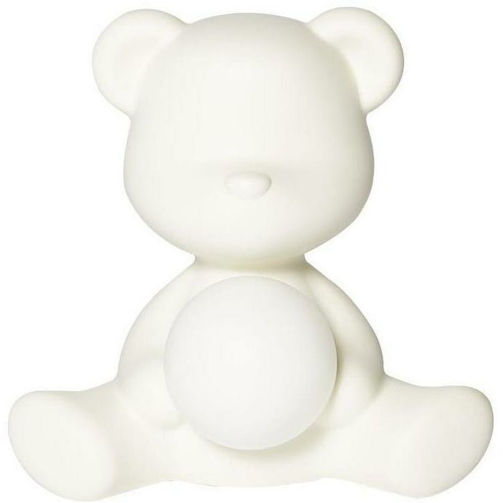 Qeeboo Teddy -tyttö LED -ladattava pöytävalaisin, valkoinen