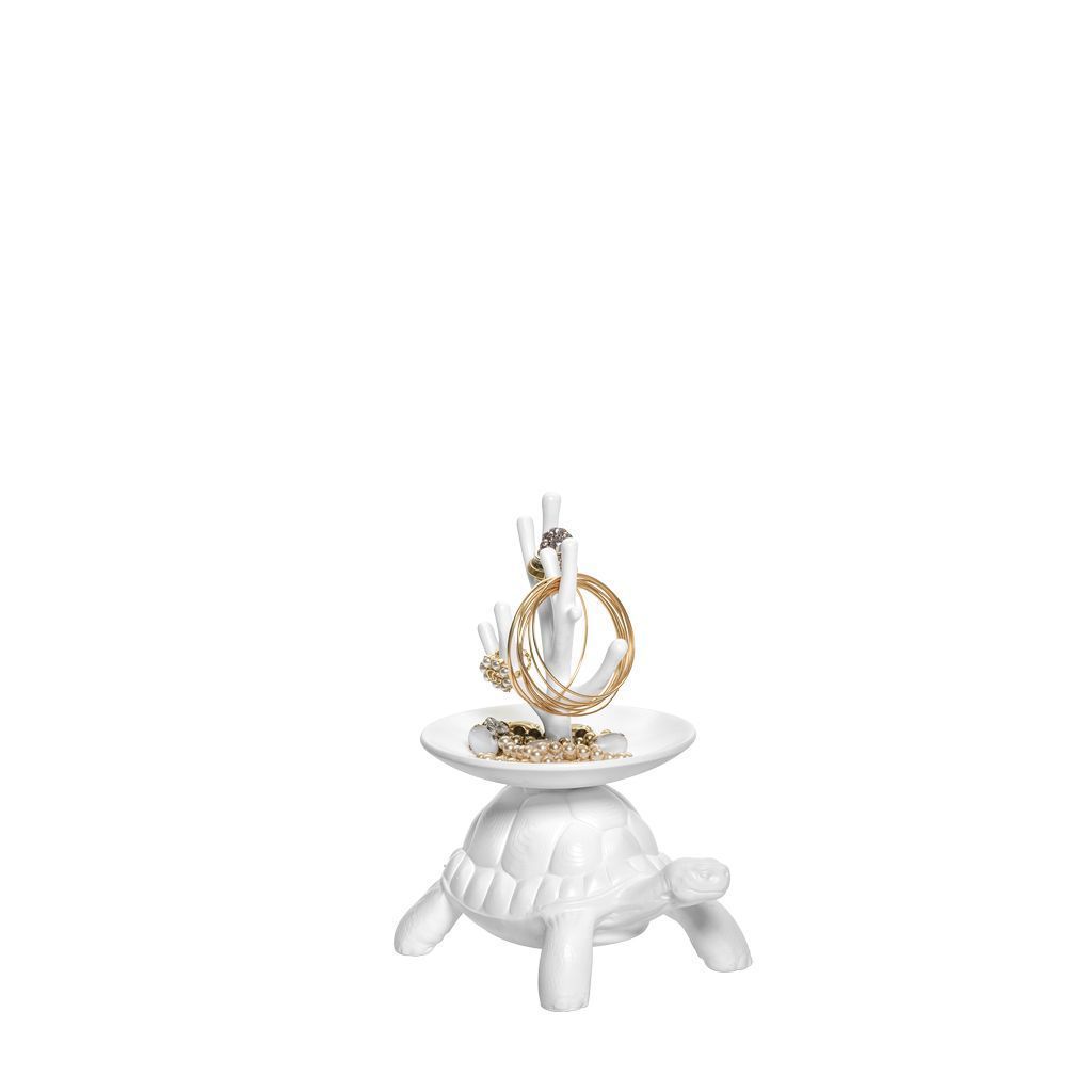 Tartaruga Qeeboo trasporta gioielli XS, bianco