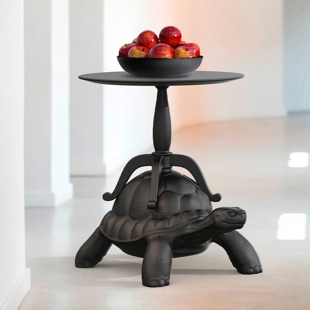 Qeeboo Turtle携带咖啡桌，黑色
