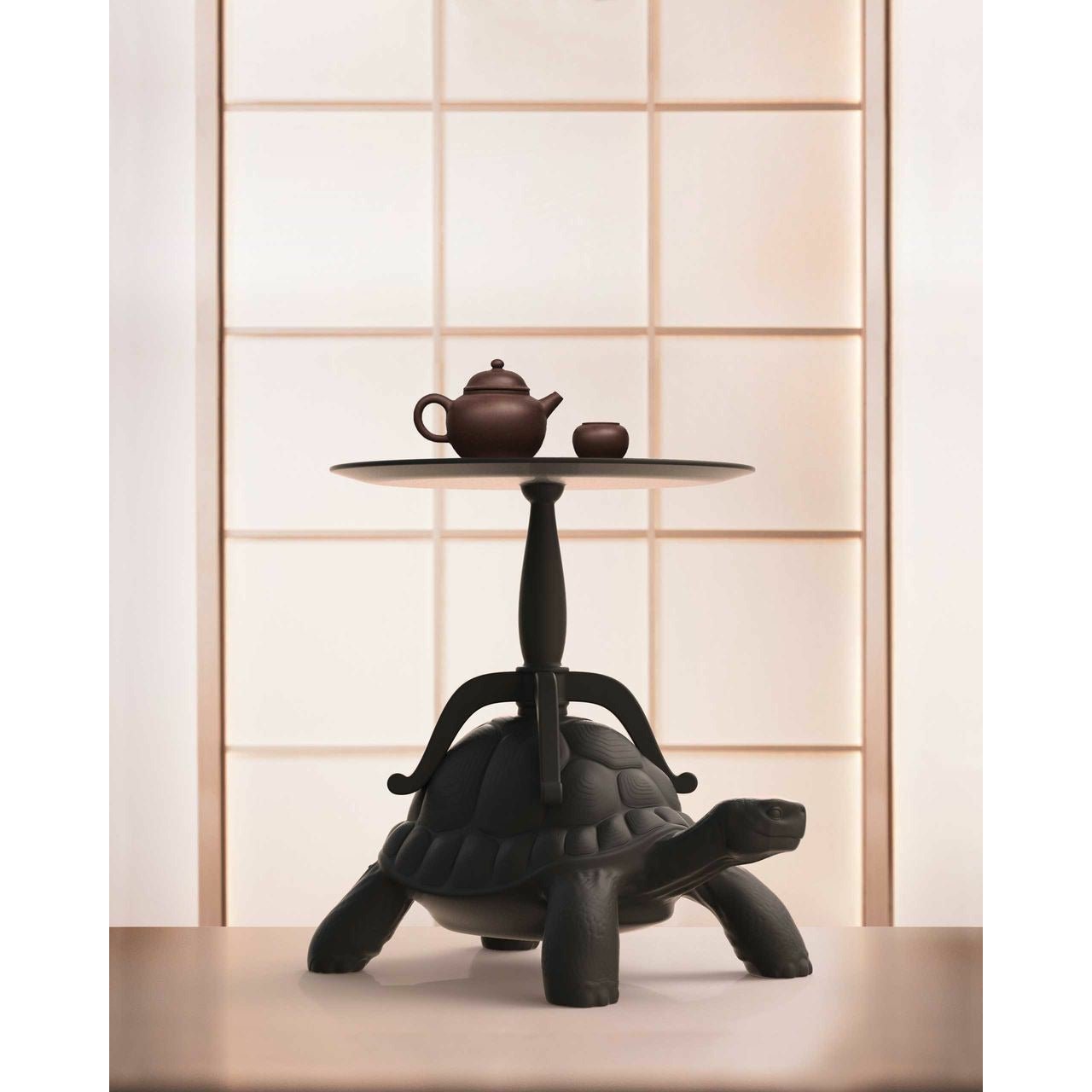 Qeeboo Turtle携带咖啡桌，黑色