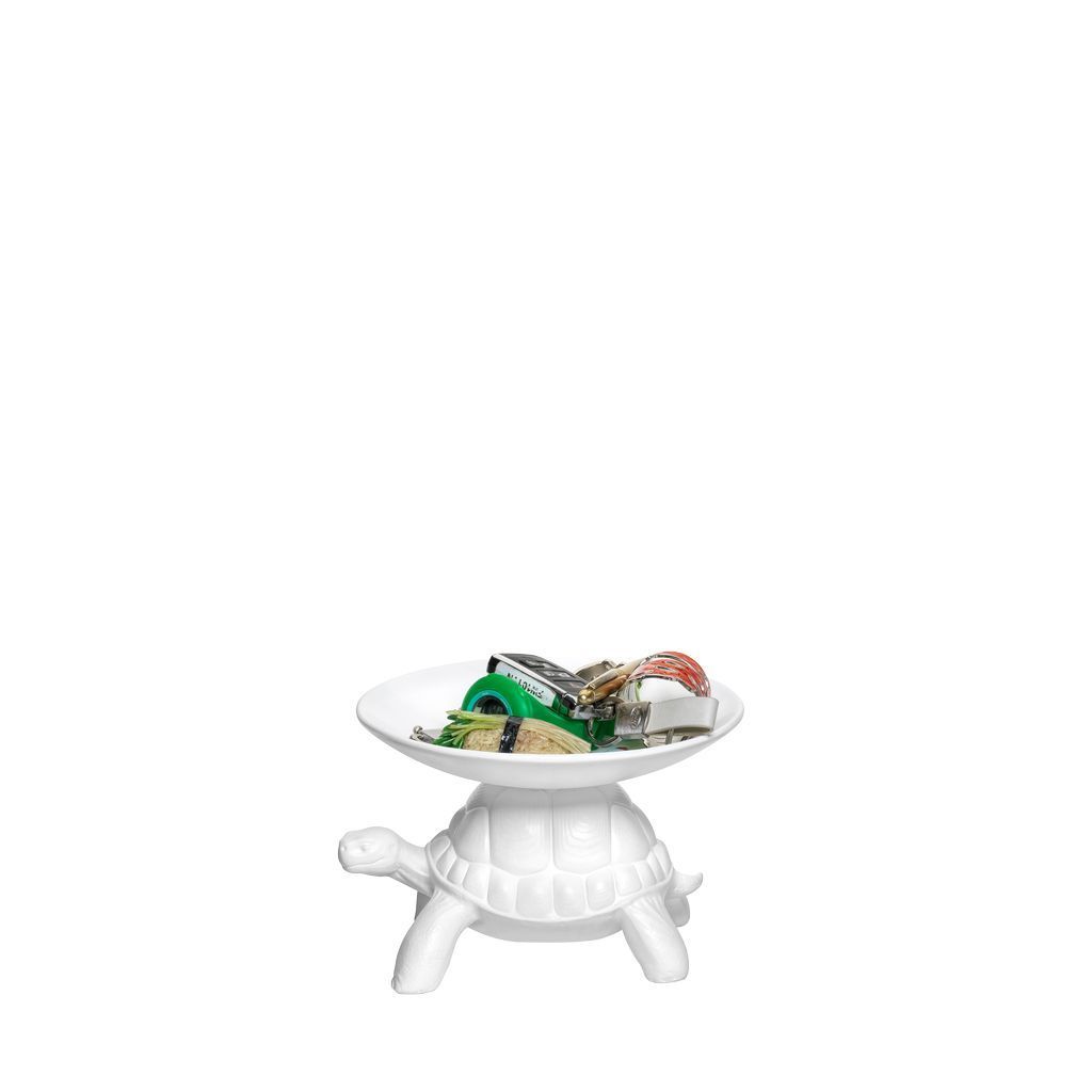 Qeeboo Turtle携带口袋空的X，白色