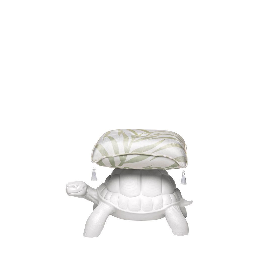 Qeeboo Turtle Carry Puff, blanco