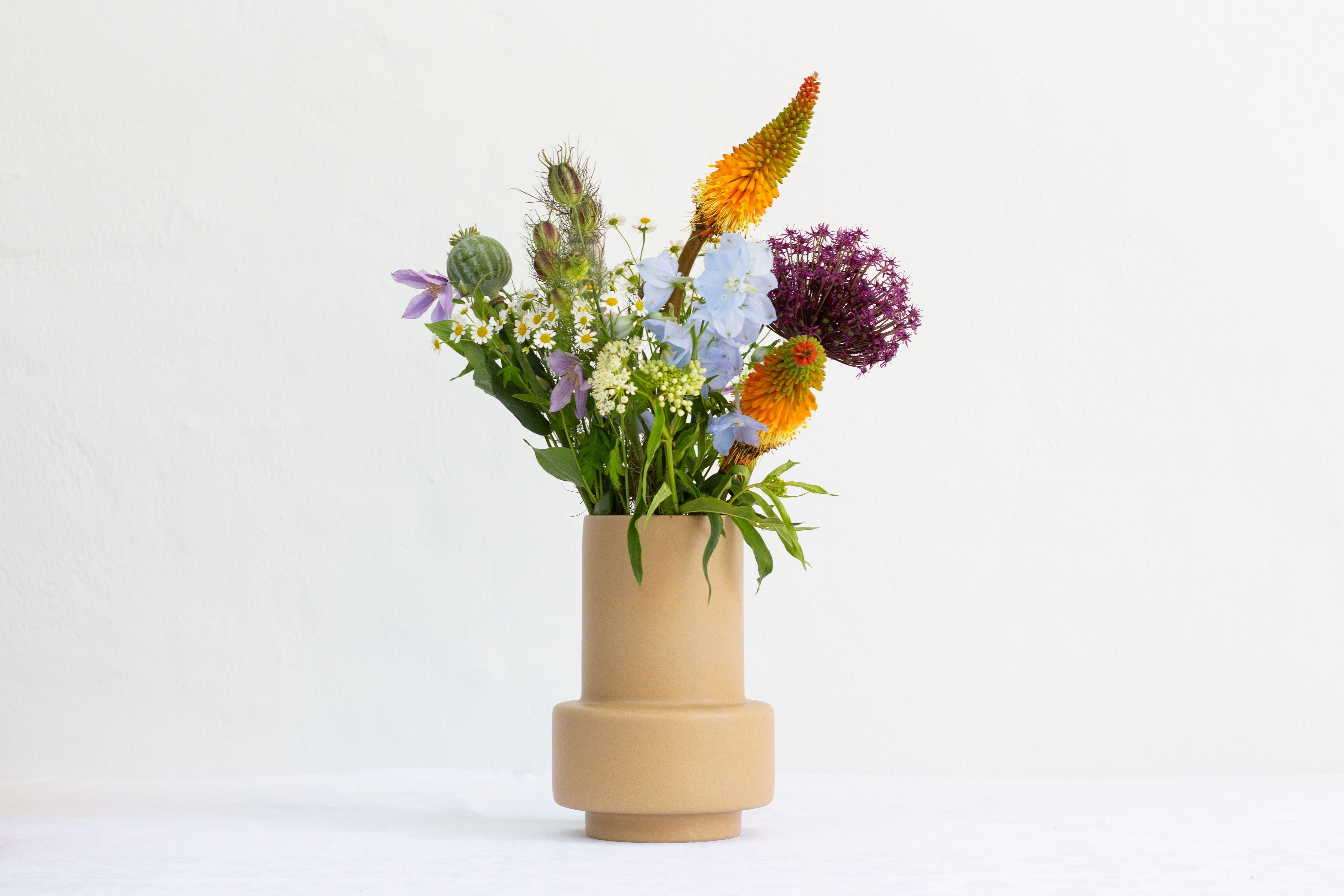Ro samling orkan keramisk vase stor, myk oker