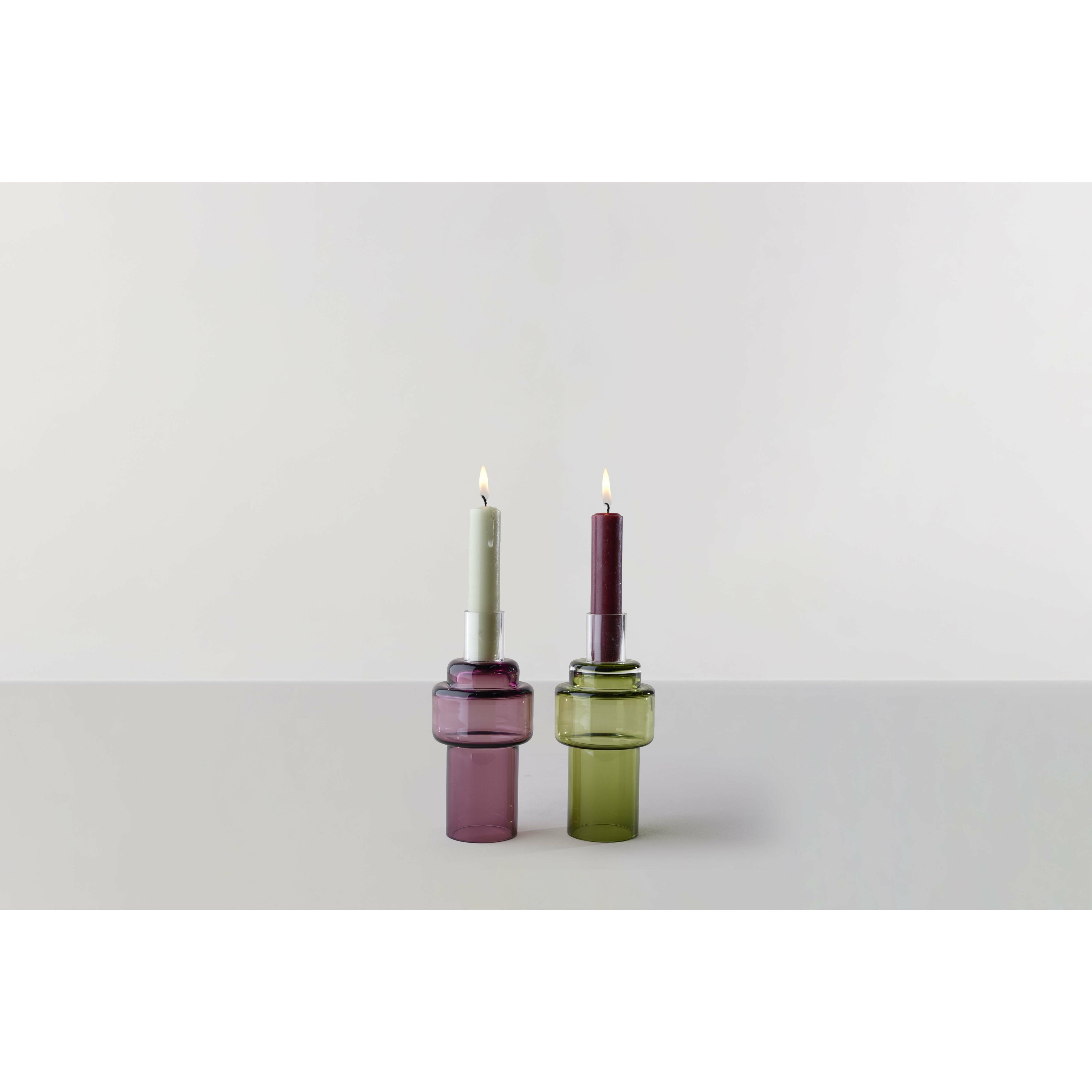 Ro Collection Nr. 55 Glas-Kerzenhalter, Moosgrün