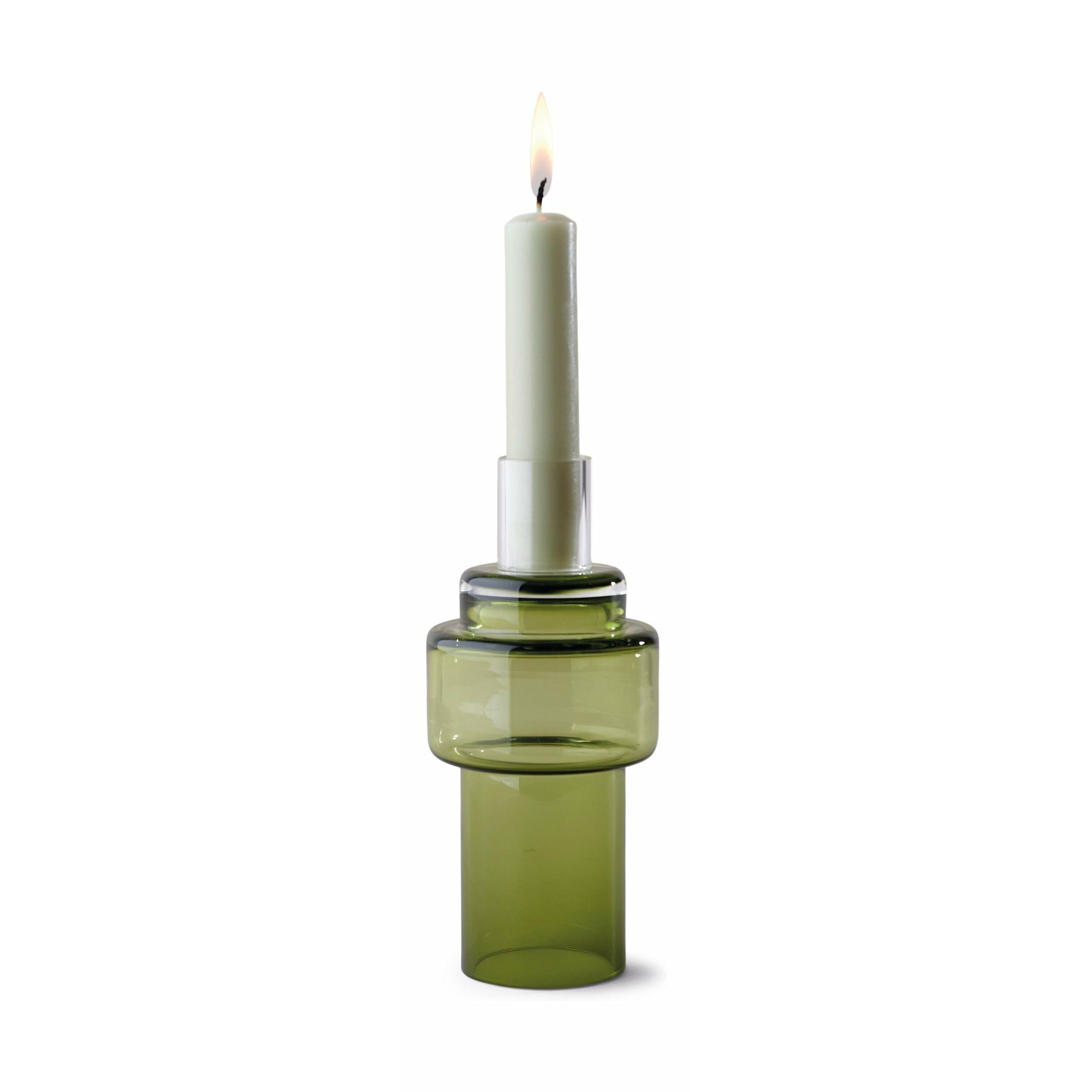 RO Collection No. 55 Glass Candlestick，Moss Green