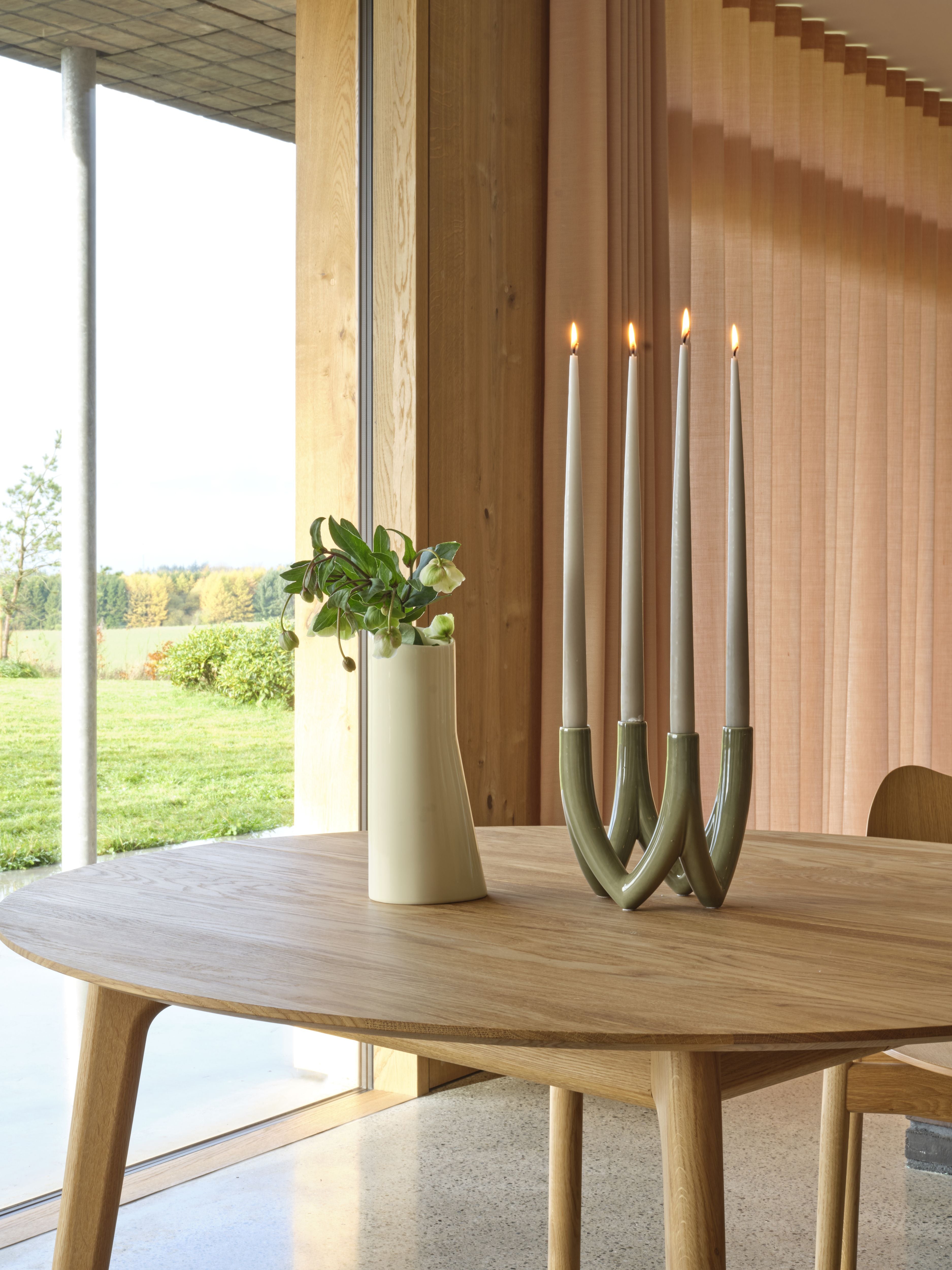 Ro Collection Table extensible salon en chêne huilé, Ø 120 cm