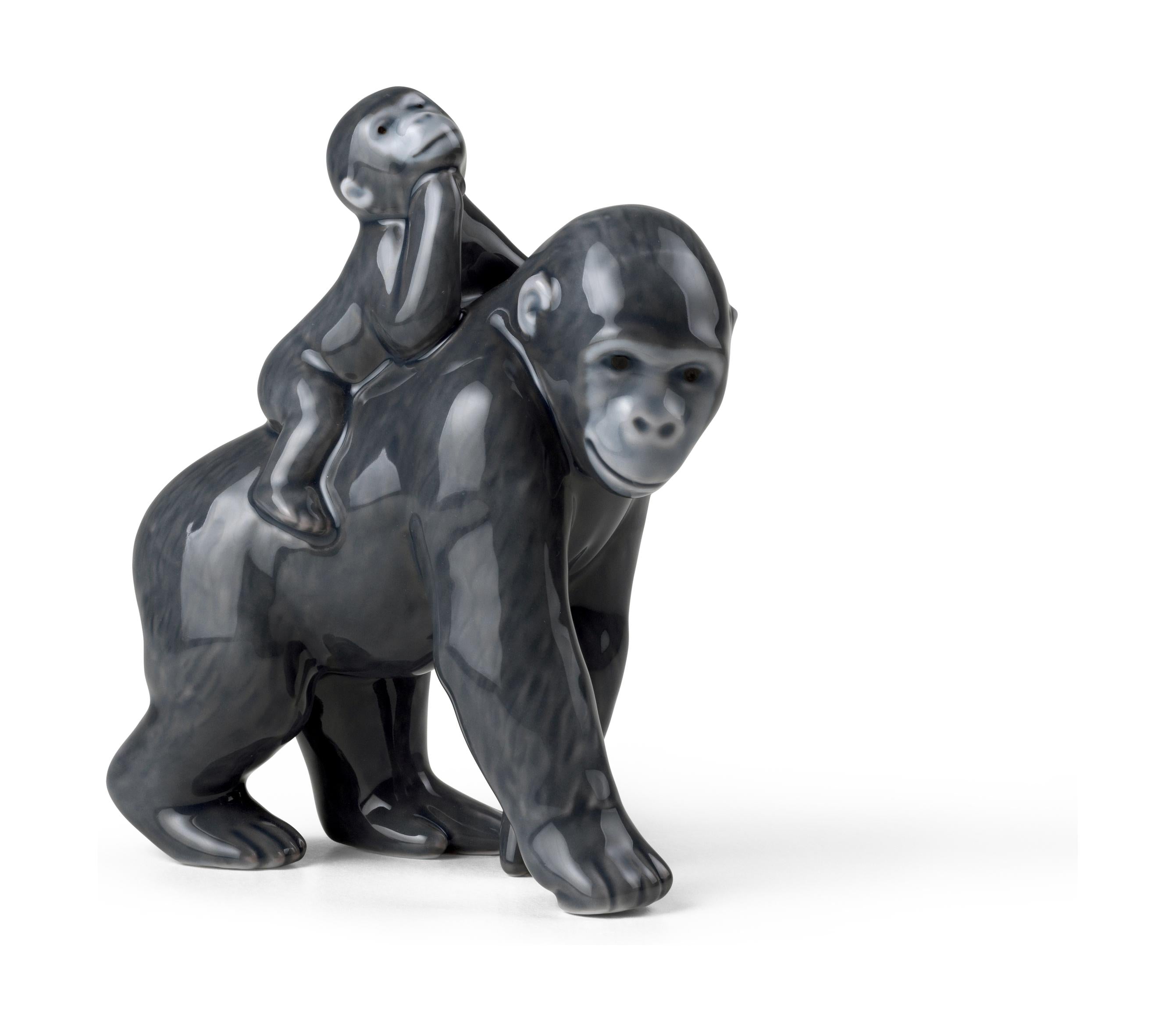 Royal Copenhagen 2023 jaarlijkse figuur, gorilla met baby