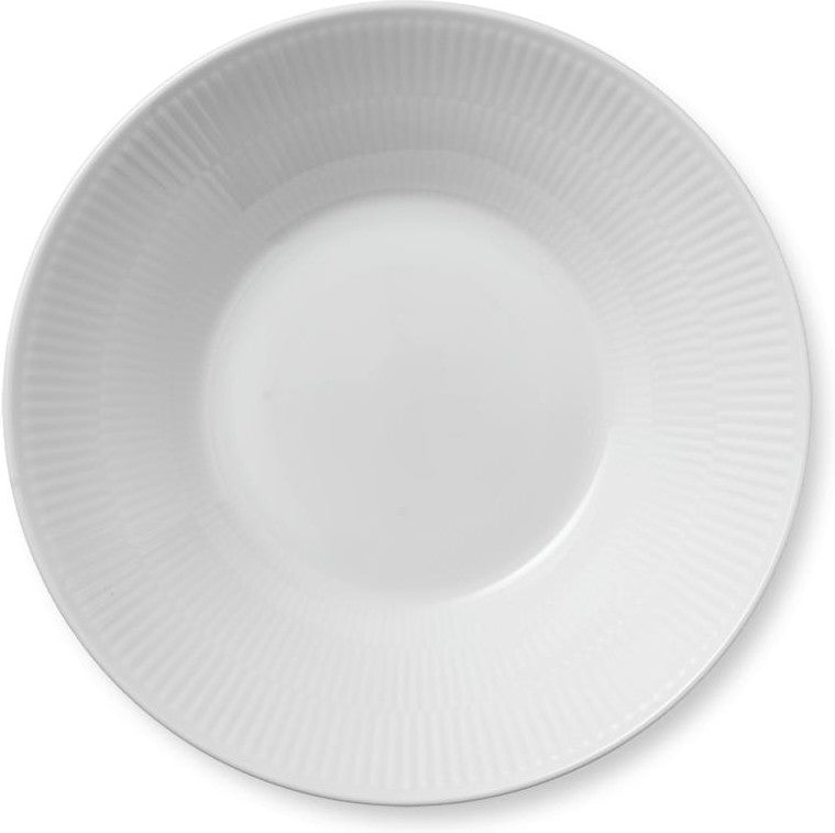 Royal Copenhagen Weiß geriffelte tiefe Platte, 24 cm