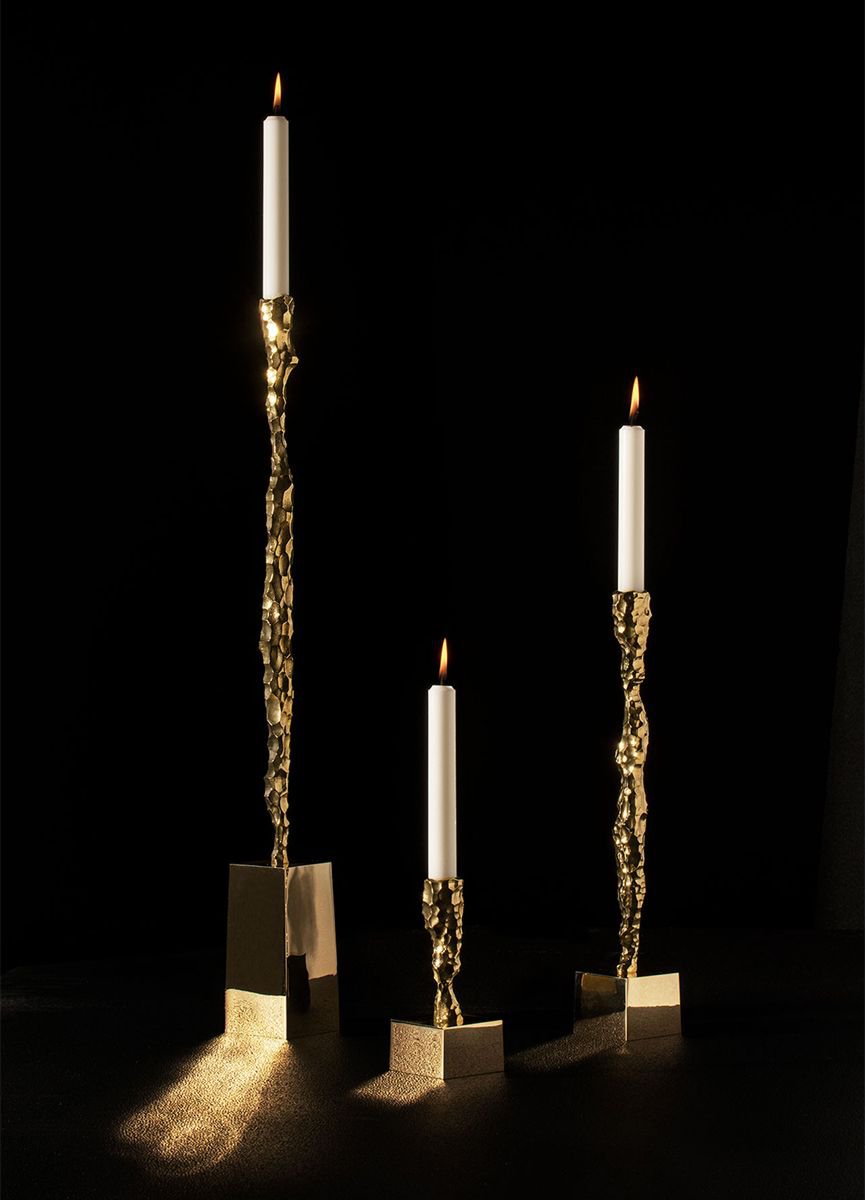 Skultuna Opaker Kerzenständer Messing, groß