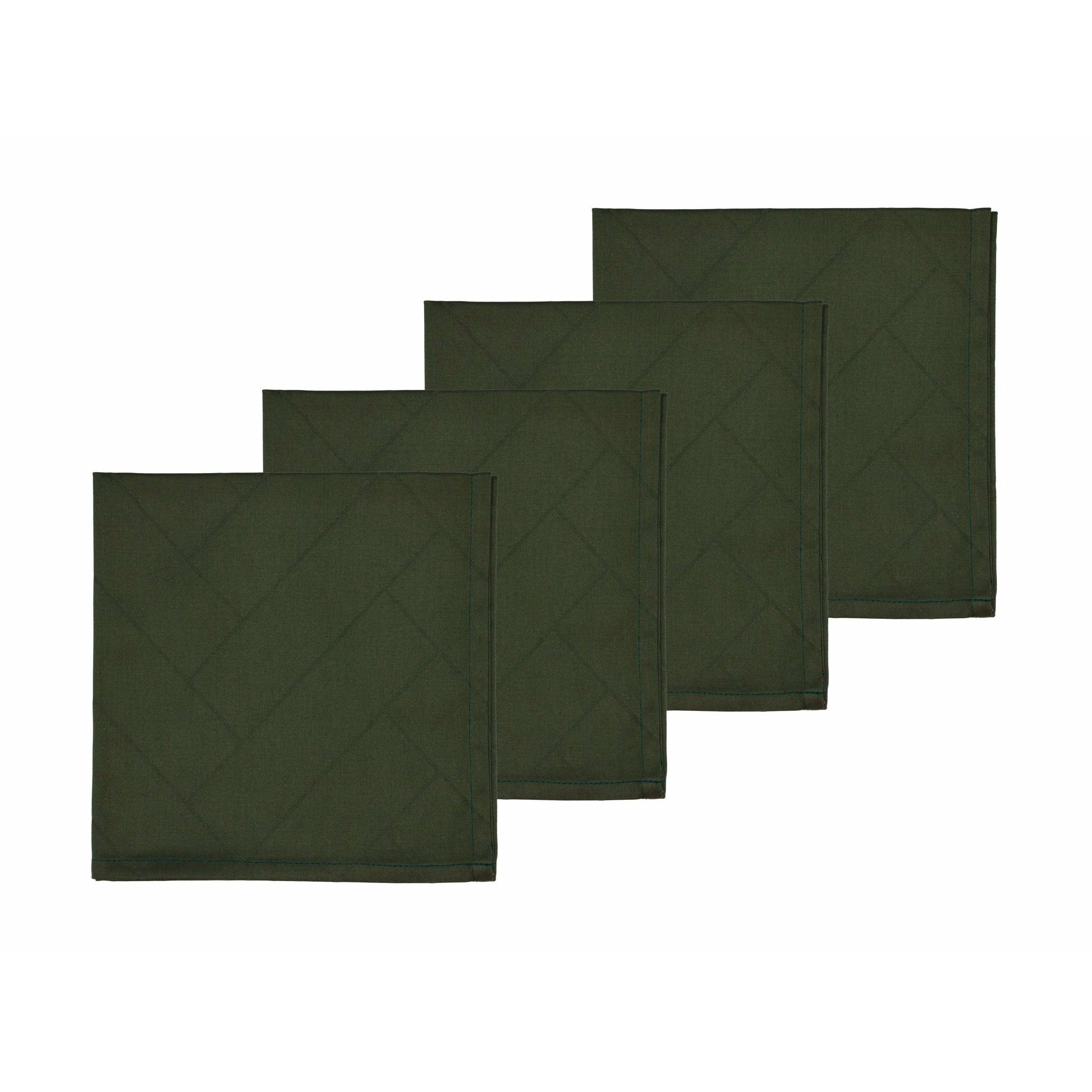 södahl餐巾纸damask森林绿色4件
